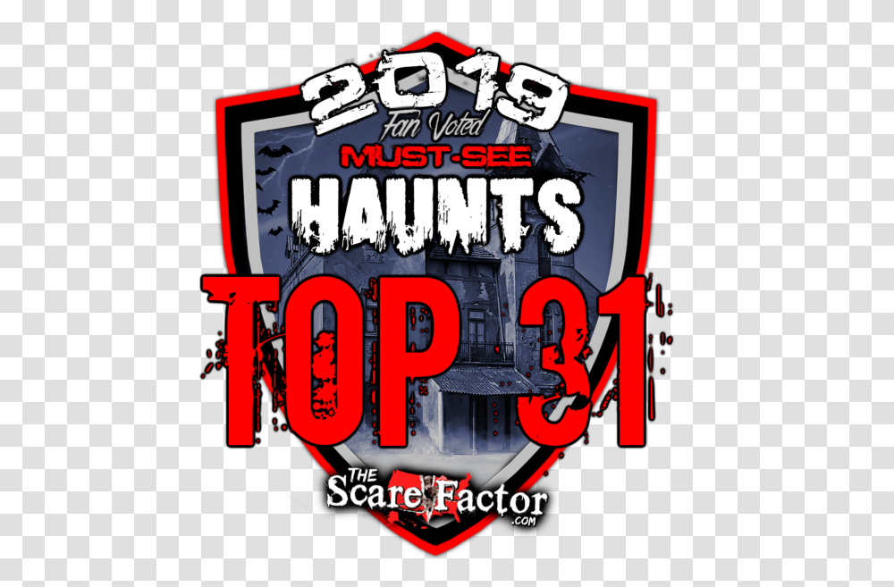 Top 31 Haunted Houses 2019 Badge Poster, Advertisement, Alphabet, Word Transparent Png