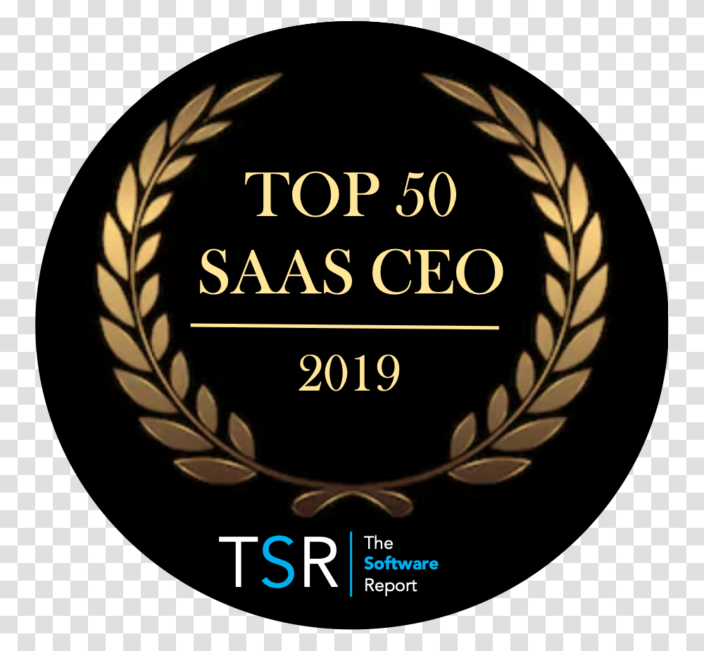 Top 50 Saas Ceo 2019, Logo, Gold Transparent Png