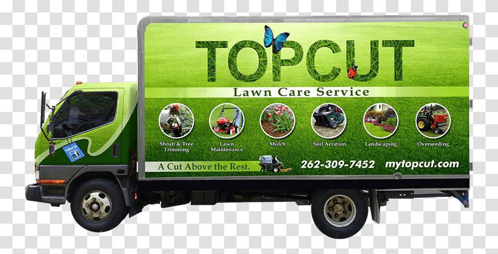 Top Cut Lawn Care Services Lawn Care Services, Truck, Vehicle, Transportation, Moving Van Transparent Png