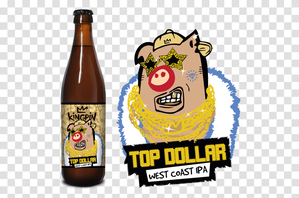 Top Dollar West Coast Ipa Beer Bottle, Alcohol, Beverage, Drink, Lager Transparent Png