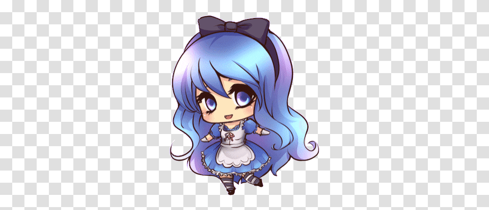 Top Fairy Tail Stickers For Android & Ios Gfycat Anime Blue Chibi Girl, Figurine, Graphics, Art, Pattern Transparent Png