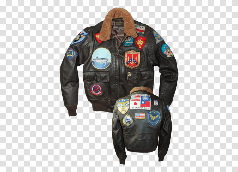 Top Gun Flight Jacket Patches, Apparel, Coat, Leather Jacket Transparent Png