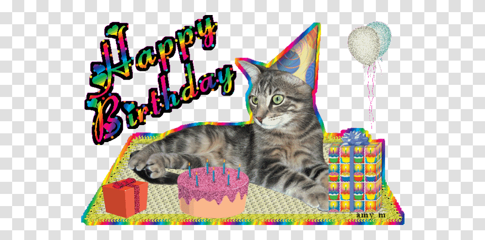 Top Hair Short Stickers For Android Animated Happy Birthday Cat, Pet, Mammal, Animal, Abyssinian Transparent Png