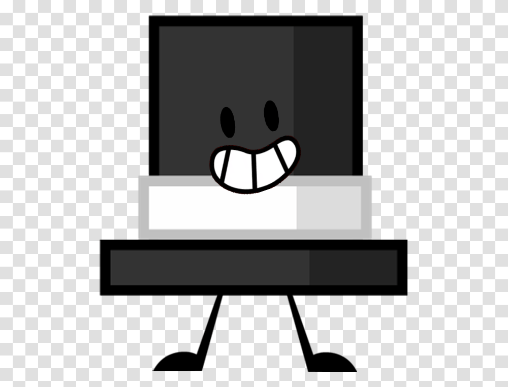 Top Hat Clipart Black Object Bfdi Black, Label, Outdoors, Indoors Transparent Png