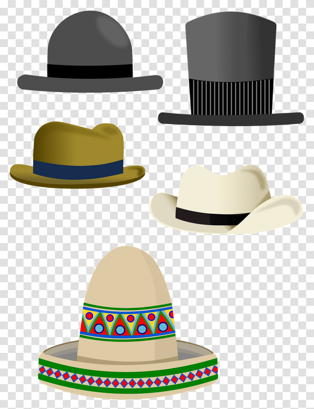 Top Hat Clipart Hat, Apparel, Cowboy Hat, Sombrero Transparent Png