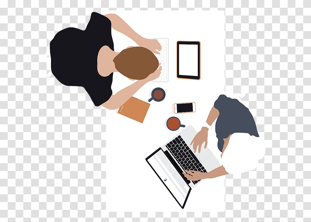 Top View Vector People, Person, Computer Keyboard, Electronics Transparent Png