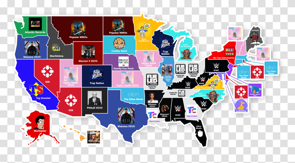 Top Youtube Channel By State Graphic Design, Label, Advertisement, Poster Transparent Png
