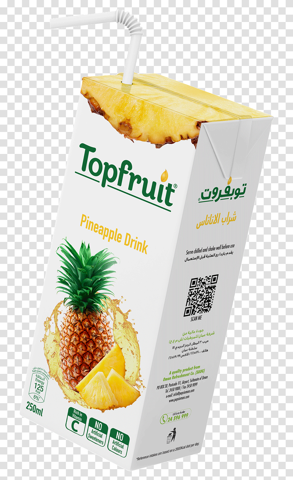 Topfruit Pineapple Juice Drink 250ml X 24pcs Pack Topfruit Orange 24x250ml, Plant, Food, Flyer, Poster Transparent Png