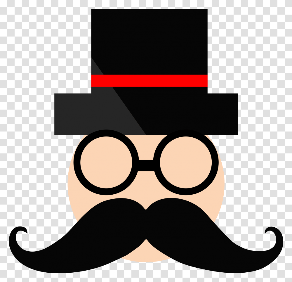 Tophat Top Hat Moustache And Glasses, Mustache, Accessories, Accessory Transparent Png