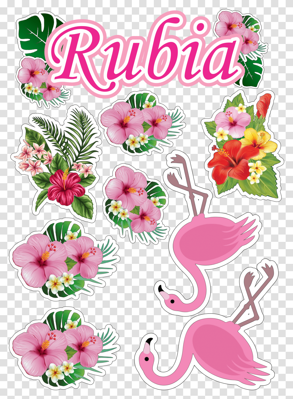 Topo De Bolo Topper Do Flamingo Para Imprimir, Floral Design, Pattern Transparent Png