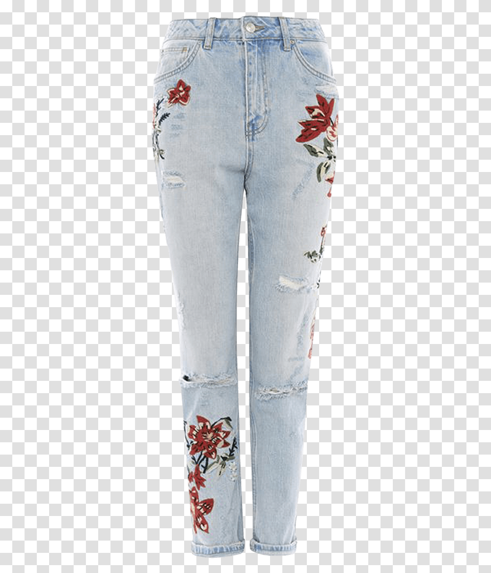 Topshop Flower Jeans, Pants, Home Decor, Jar Transparent Png