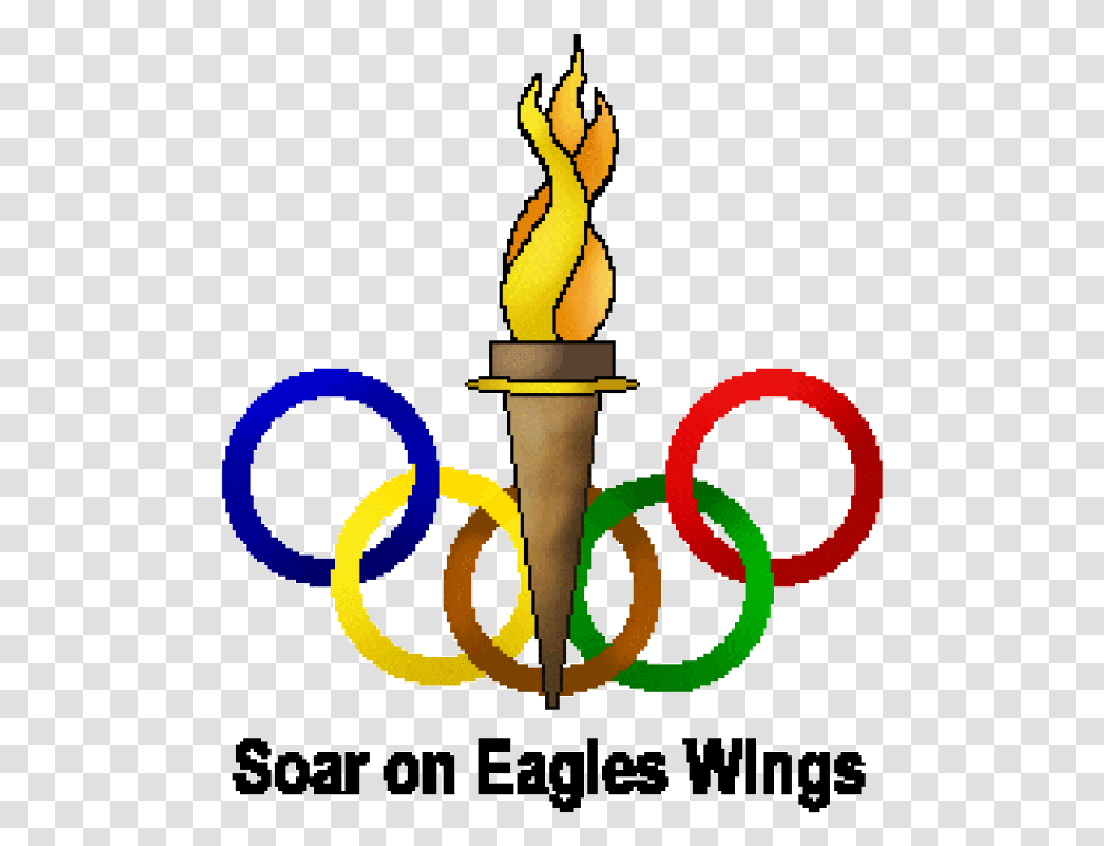 Torch Clipart Ring Olympics Rings With Flame Clipart, Light Transparent Png