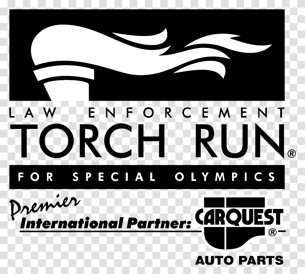 Torch Run For Special Olympics Logo Black And White Law Enforcement Torch Run White, Animal, Snake, Reptile Transparent Png