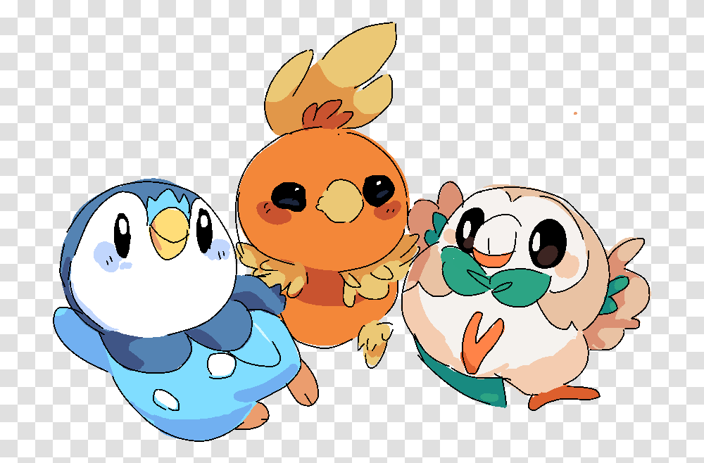 Torchic Piplup Rowlet Birds Image Rowlet Torchic Piplup, Animal, Toy, Art Transparent Png