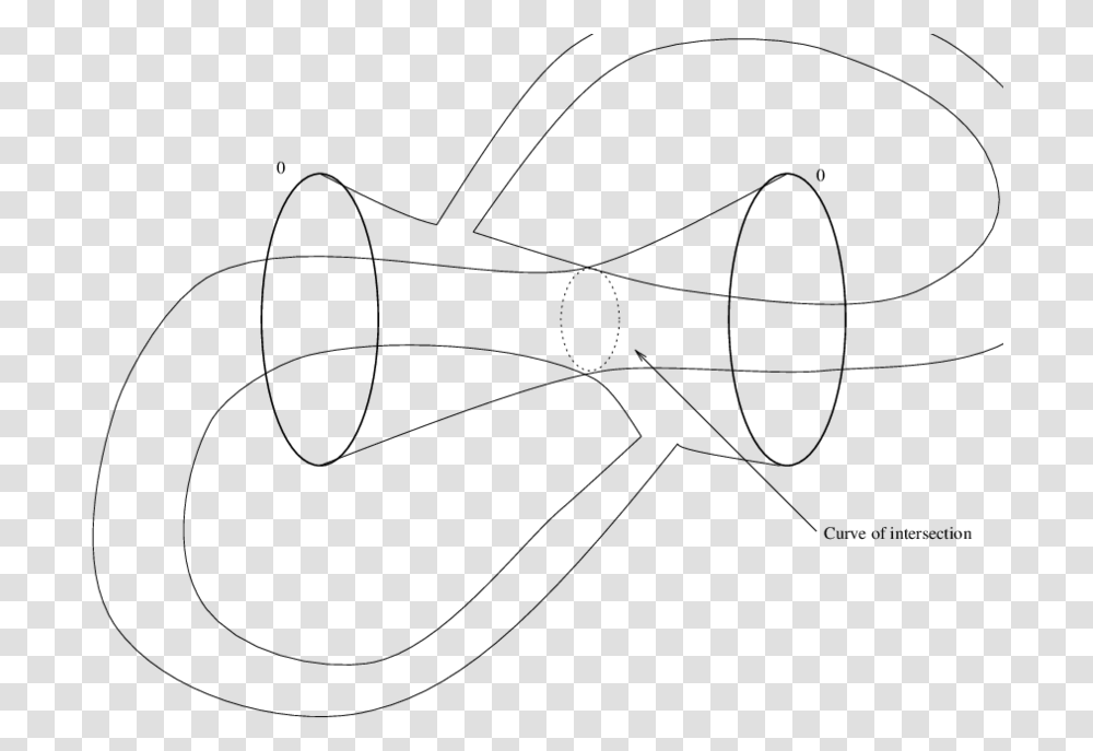 Tori With One Intersection Curve Scientific Diagram Line Art, Gray, World Of Warcraft Transparent Png