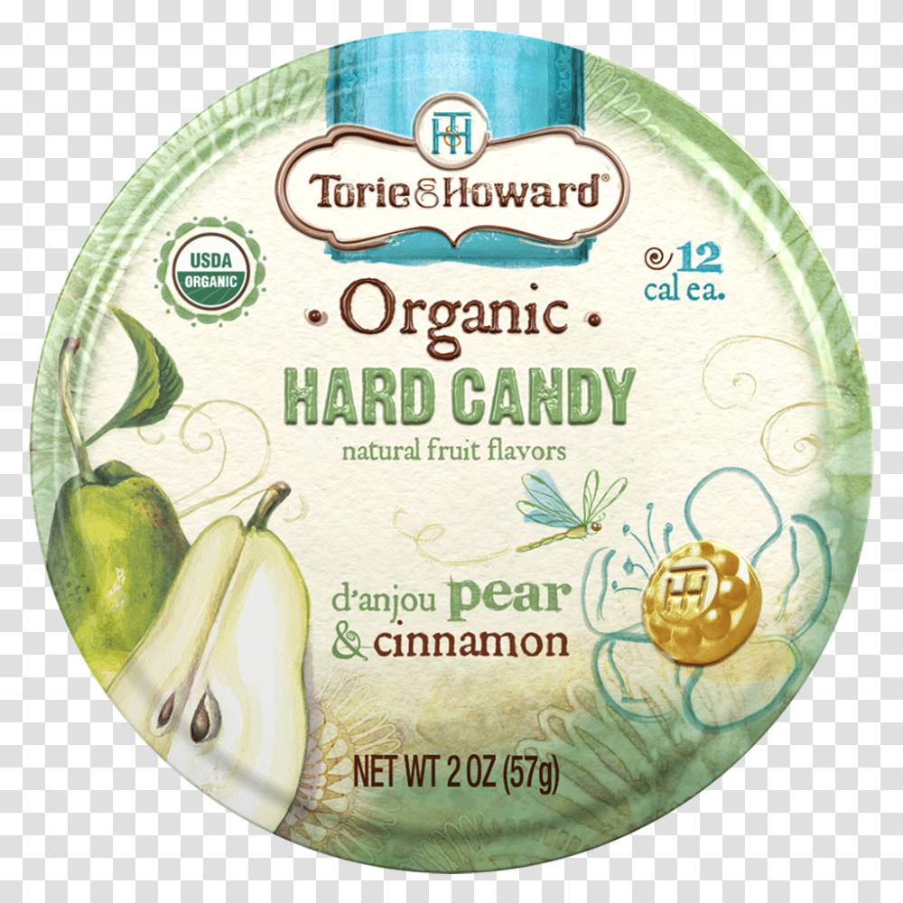 Torie And Howard Organic Hard Candy Tin, Plant, Fruit, Food, Label Transparent Png