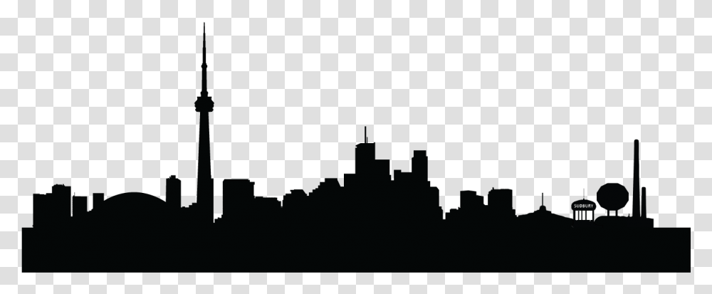 Toronto Celebrates Sudbury 2019 Proudly Supports Cn Tower, Silhouette, Gray, Crowd Transparent Png