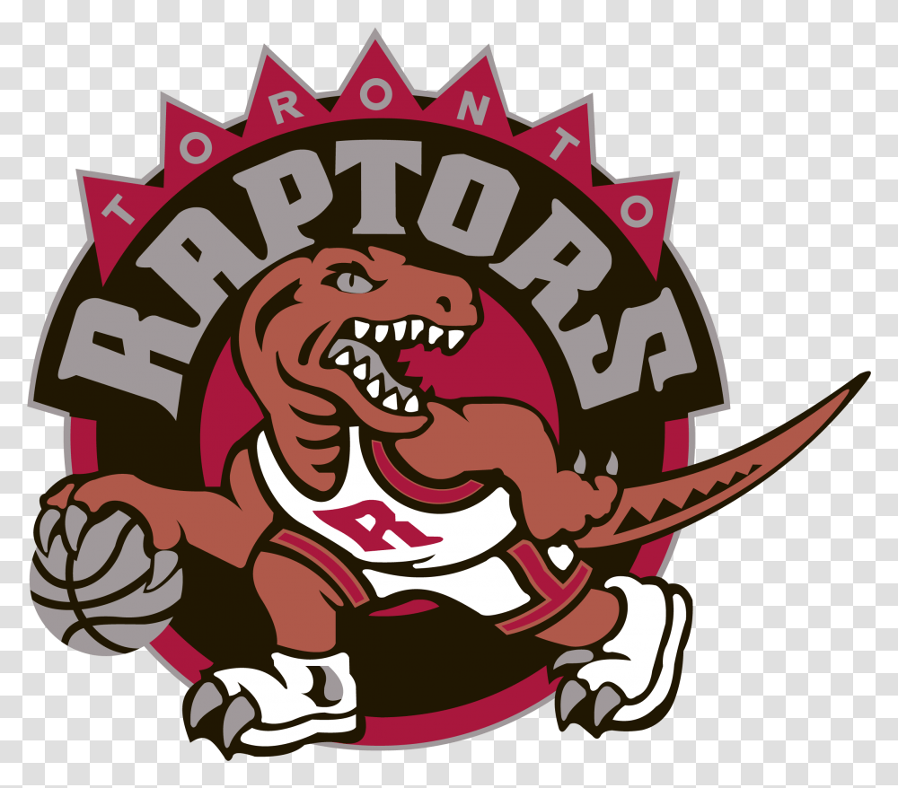 Toronto Raptors Logos History Team And Primary Emblem Toronto Raptors Original Logo, Text, Crowd, Symbol, Circus Transparent Png