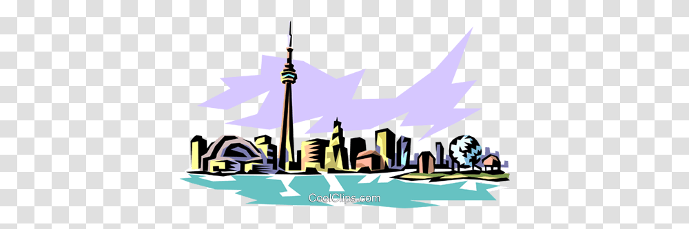 Toronto Skyline Royalty Free Vector Clip Art Illustration, Architecture, Building, Spire, Tower Transparent Png