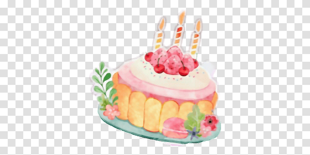 Torta Cute Cake Watercolor, Birthday Cake, Dessert, Food, Cream Transparent Png