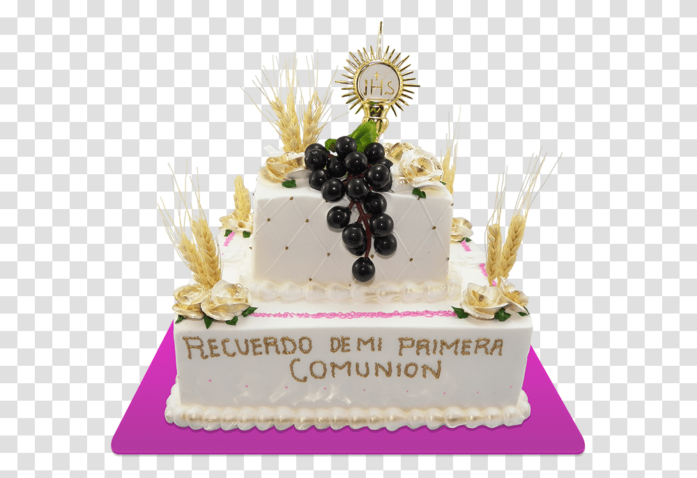 Torta Uvas Espigas Y Cliz Tortas De Primera Comunion Modernas, Cake, Dessert, Food, Birthday Cake Transparent Png