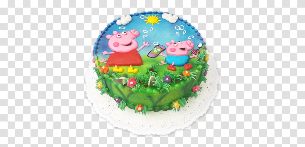 Tortas De Peppa Y George Pig, Birthday Cake, Dessert, Food, Bakery Transparent Png