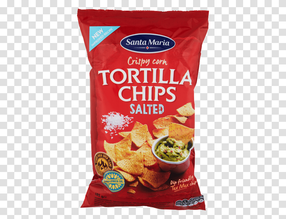 Tortilla Chips Salted Santa Maria Tortilla Chips, Bread, Food, Pancake, Dip Transparent Png