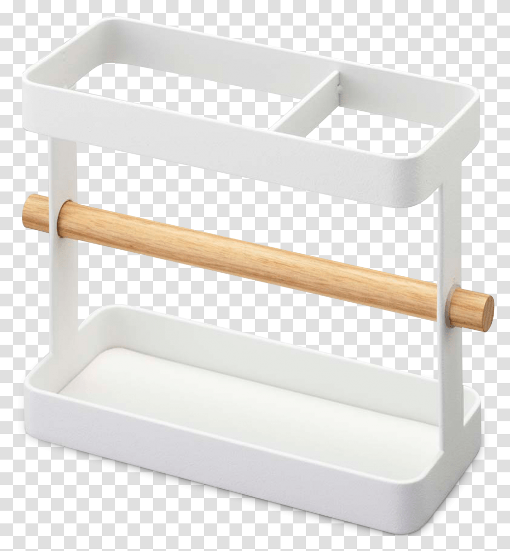 Tosca Wide Utensil Stand White Plastic, Sink Faucet, Shelf Transparent Png