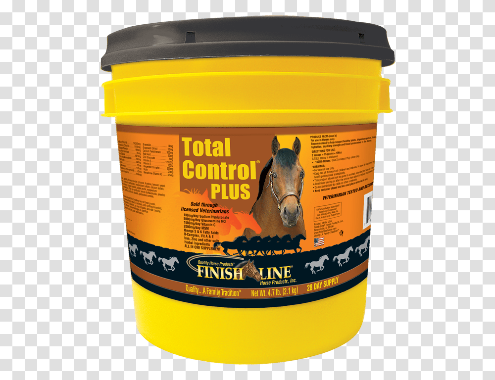 Total Control Horse Supplement, Mammal, Animal, Food, Paint Container Transparent Png