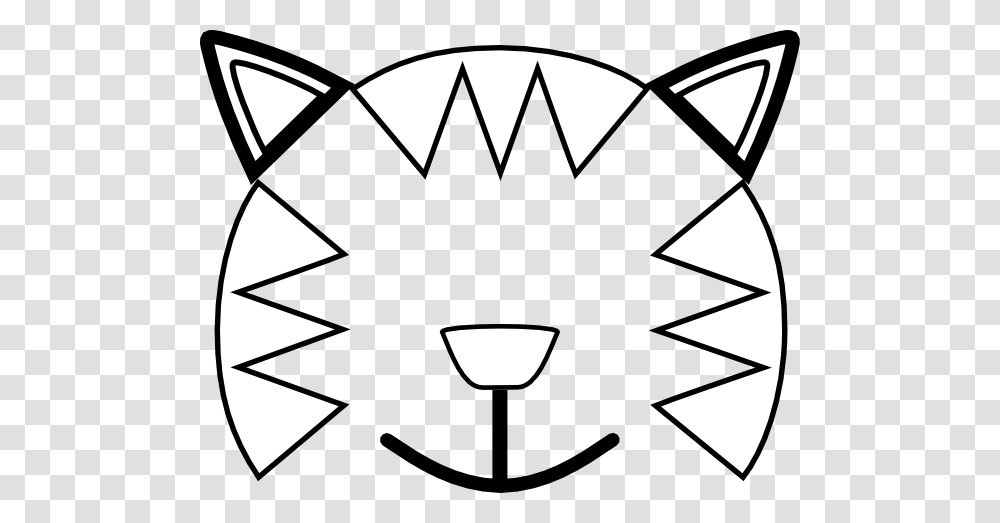Totetude Cat Outline Face Clip Art, Hook, Anchor, Emblem Transparent Png