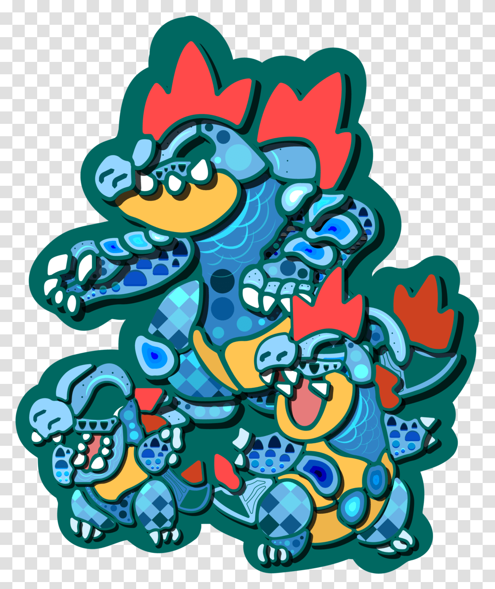 Totodile Family Cartoon, Label, Sticker Transparent Png