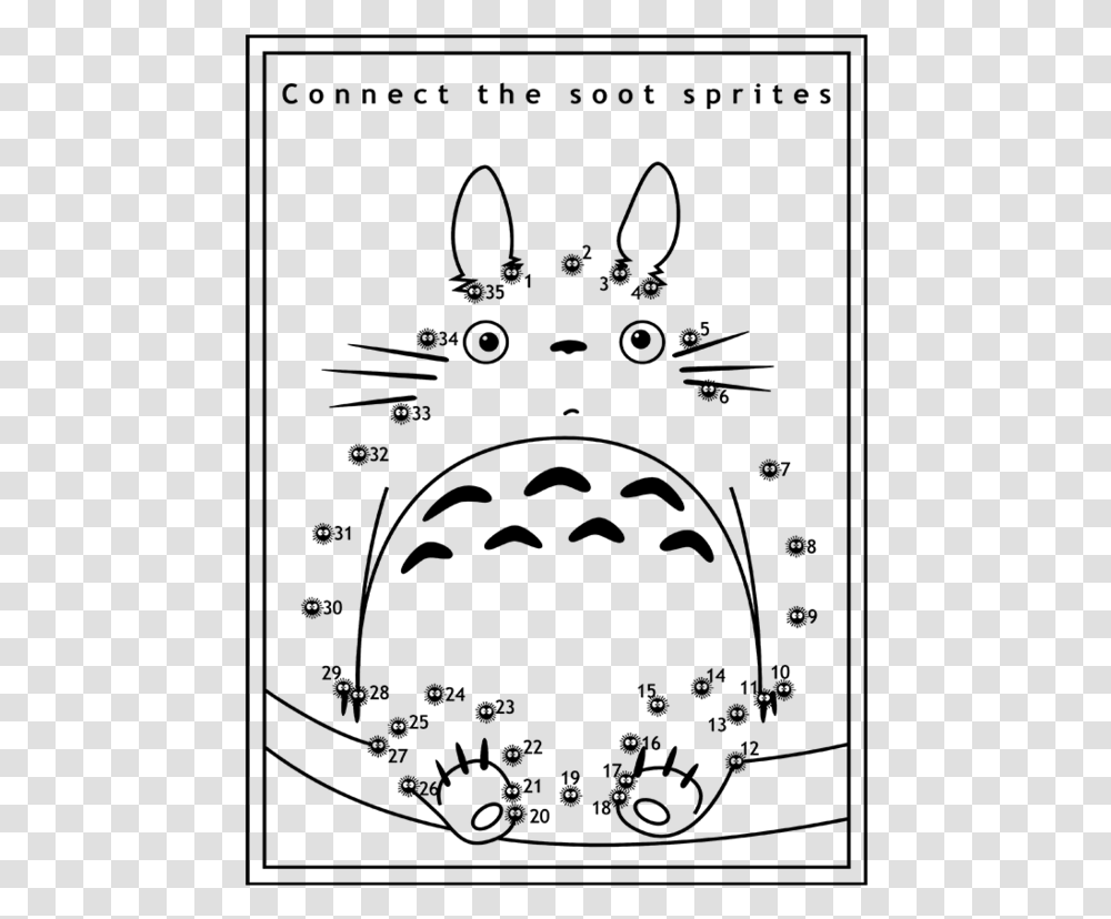 Totoro Connect The Dots, Gray, World Of Warcraft Transparent Png