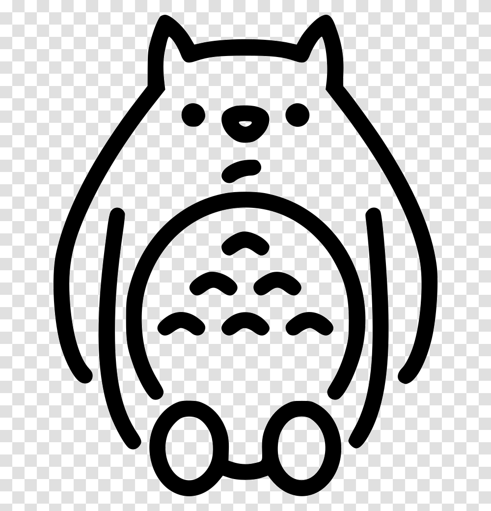 Totoro Icon Free Download, Stencil, Label, Giant Panda Transparent Png