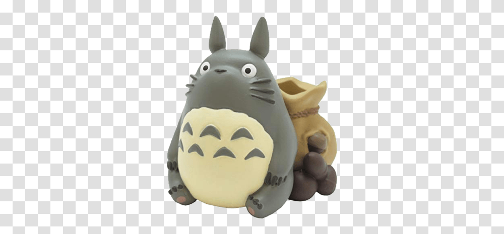 Totoro Pen Stand Totoro Figure, Snowman, Nature, Animal, Text Transparent Png