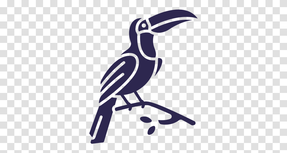 Toucan Bird Black Tucano Em Branco E Preto, Animal, Beak, Silhouette, Cormorant Transparent Png