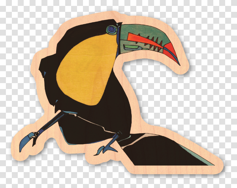 Toucan Wood Sticker Long, Animal, Bird, Beak, Art Transparent Png