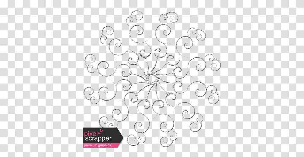 Touch Of Sparkle Christmas Snowflake Line Art, Graphics, Floral Design, Pattern, Rug Transparent Png