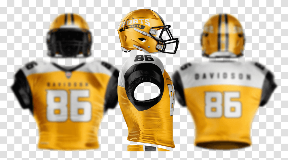 Touchdown Football Uniform Mockup American Football Full Revolution Helmets, Clothing, Apparel, Person, Human Transparent Png