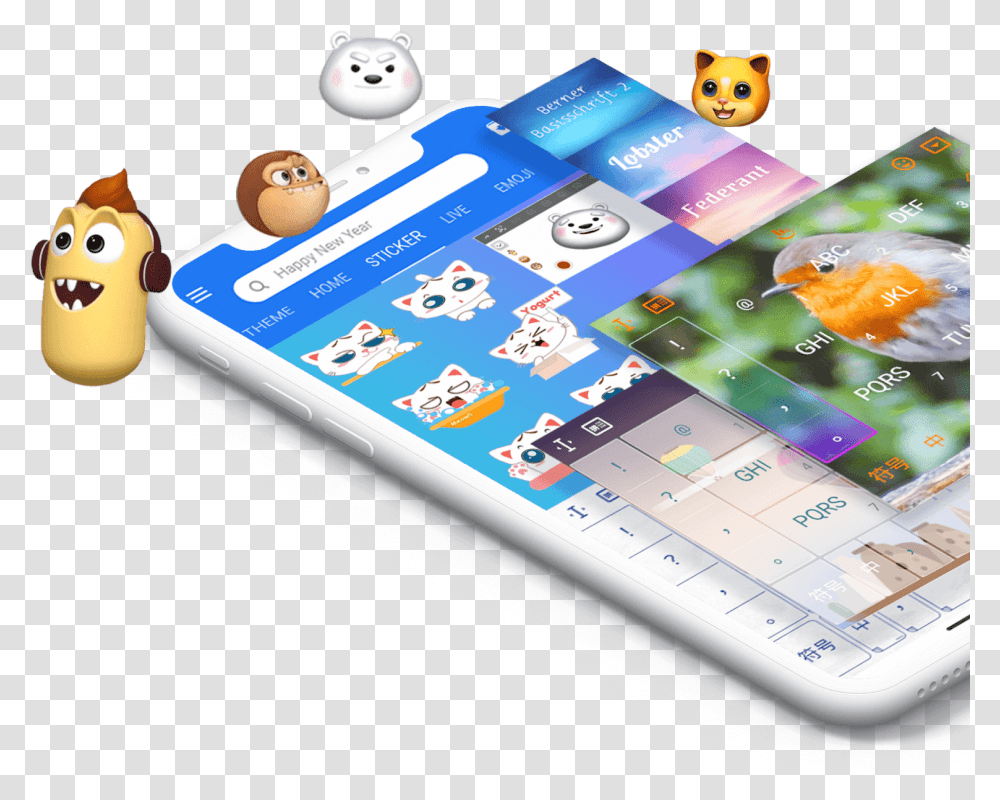 Touchpal Keyboard - Smartest Emoji With Smileys And Smart Device, Fish, Animal, Text, Advertisement Transparent Png