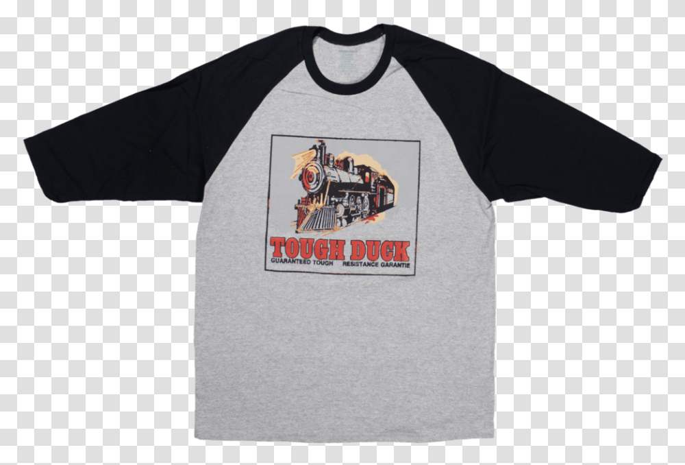 Tough Duck Locomotive Throwback Baseball T Shirt Black Active Shirt, Apparel, T-Shirt, Sleeve Transparent Png