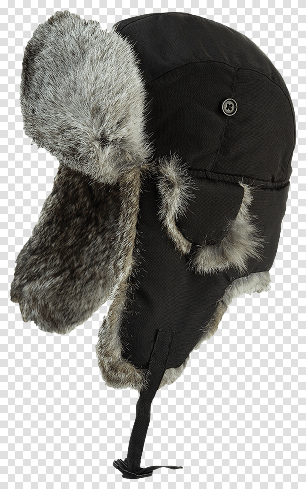 Tough Duck Mens Aviator Hat Rabbit Fur Black Detail Knit Cap, Animal, Coat, Spider Transparent Png