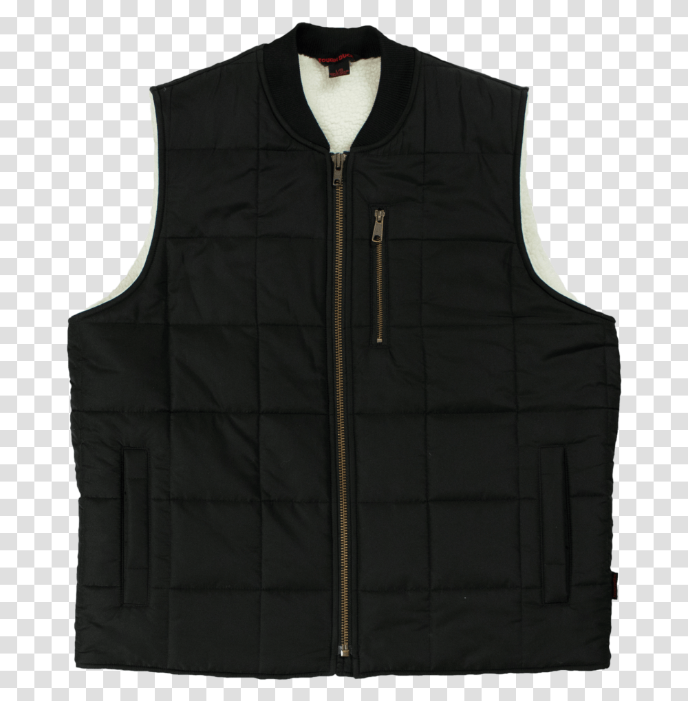 Tough Duck Mens Sherpa Lined Box Quilt Vest Black Front Sweater Vest, Apparel, Lifejacket Transparent Png