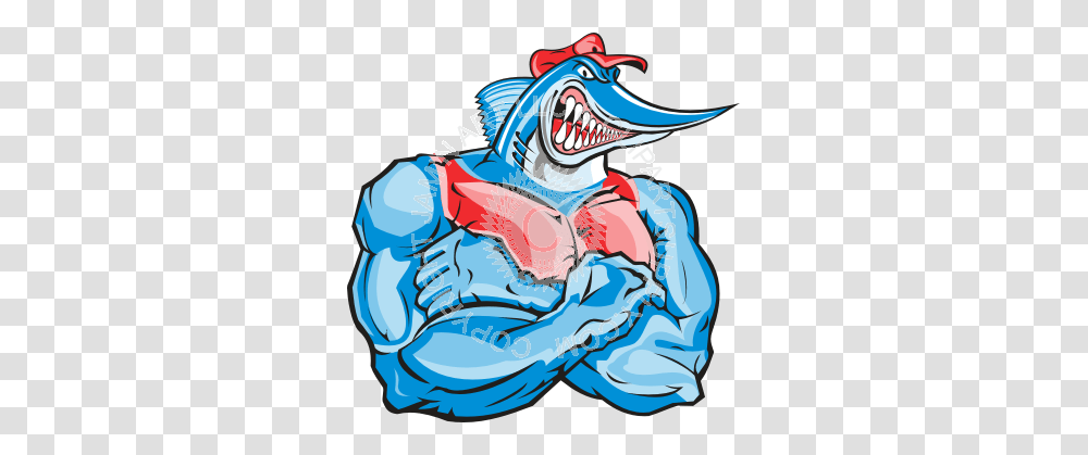 Tough Marlin Man With Crossed Arms, Helmet, Animal, Nature, Outdoors Transparent Png