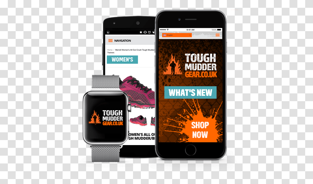 Tough Mudder Ecommerce For Mobile And Smart Device, Mobile Phone, Electronics, Cell Phone, Wristwatch Transparent Png