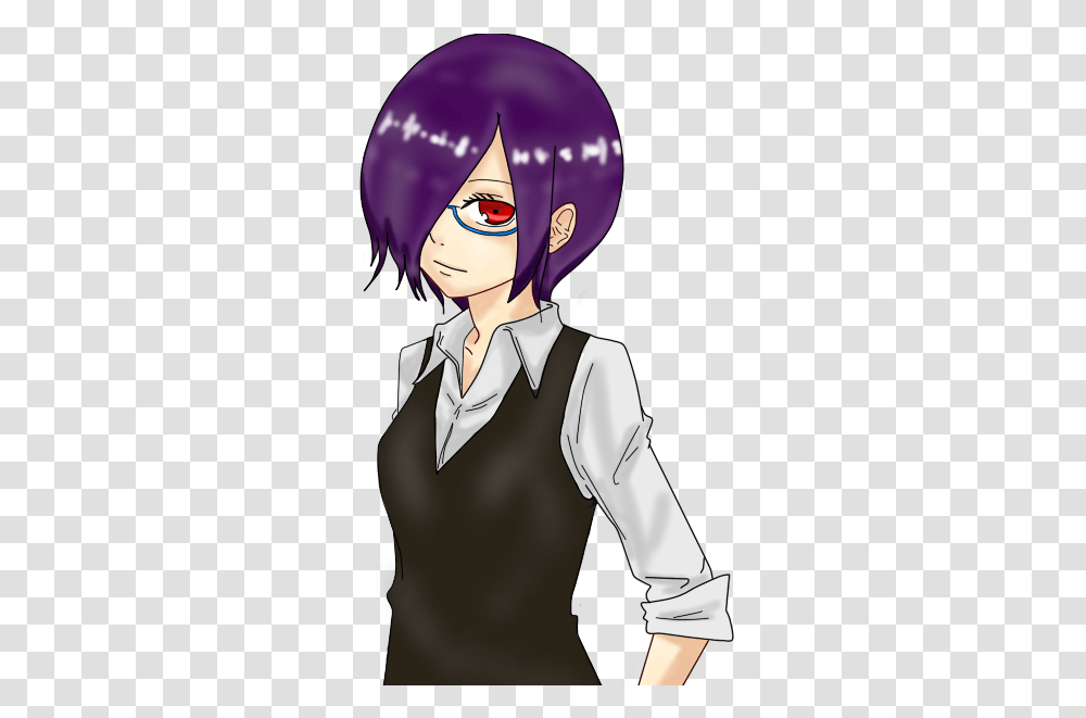 Touka Kirishima Touka Anime Girl Hair Covering Touka Kirishima, Manga, Comics, Book, Person Transparent Png