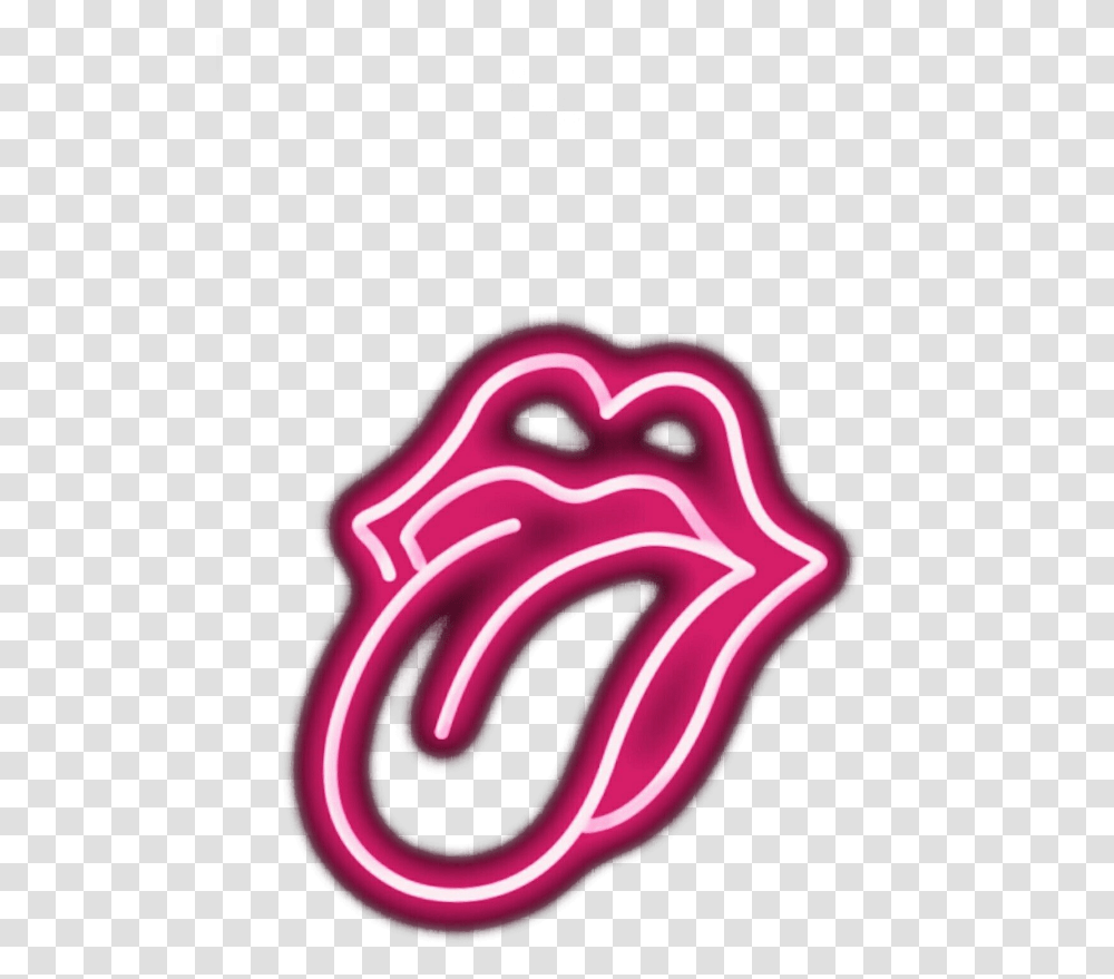Tounge Lips Kiss Pink Rolling Stones Tongue, Neon, Light, Ketchup, Food Transparent Png