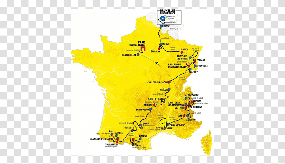 Tour De France 2019 Trasa, Map, Diagram, Plot, Atlas Transparent Png