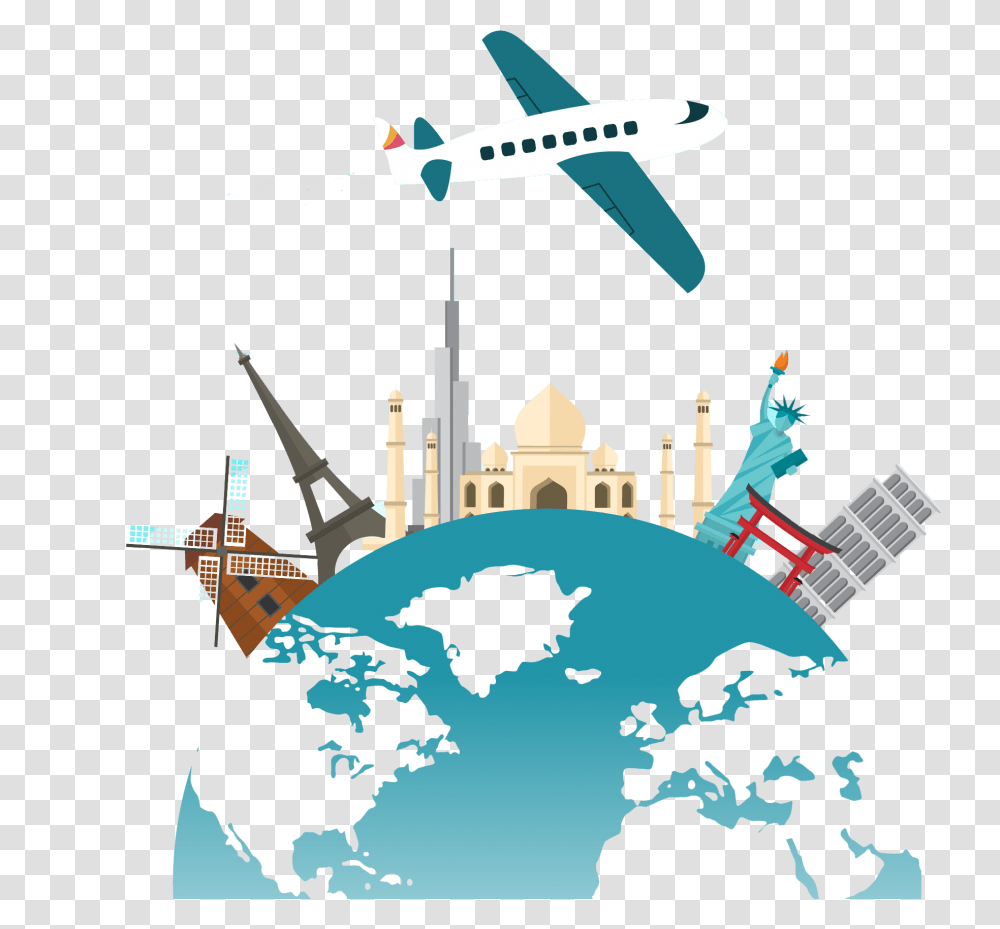 Tour Travel Pic World Map, Astronomy, Outer Space, Universe, Airplane Transparent Png