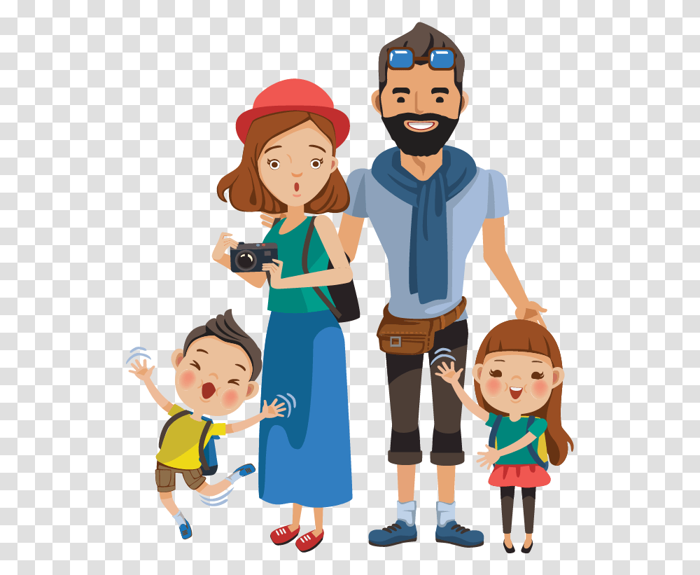 Tourist Cartoon Tourist, Family, People, Person, Human Transparent Png