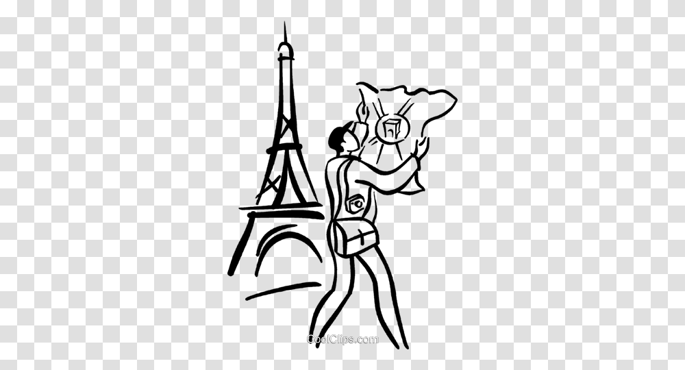 Tourist In Paris Royalty Free Vector Clip Art Illustration, Drawing, Doodle, Utility Pole Transparent Png